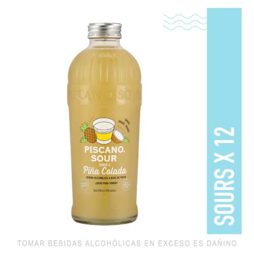 Piscano Sour sabor Piña Colada 700ml x 12un