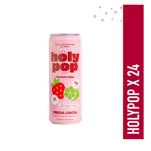 HOLYPOP SABOR FRESA LIMÓN 355ML X 24UN